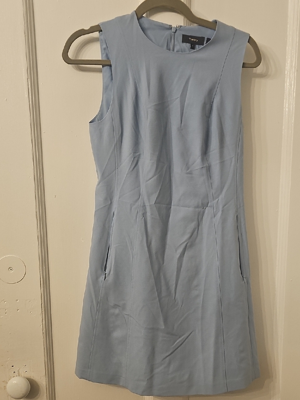 Theory Light Blue Sleeveless Sheath Dress 2 Gorgeous Sporty Fully Lined